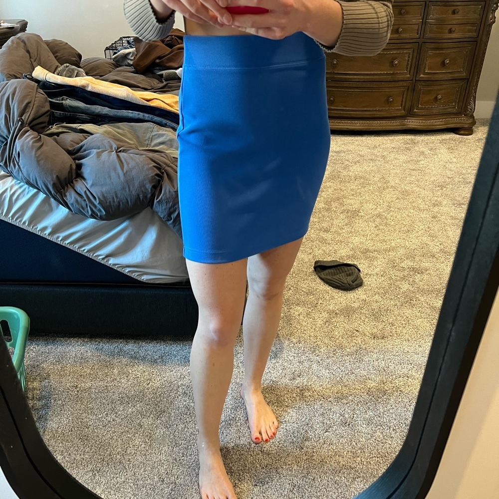Express electric blue pencil skirt